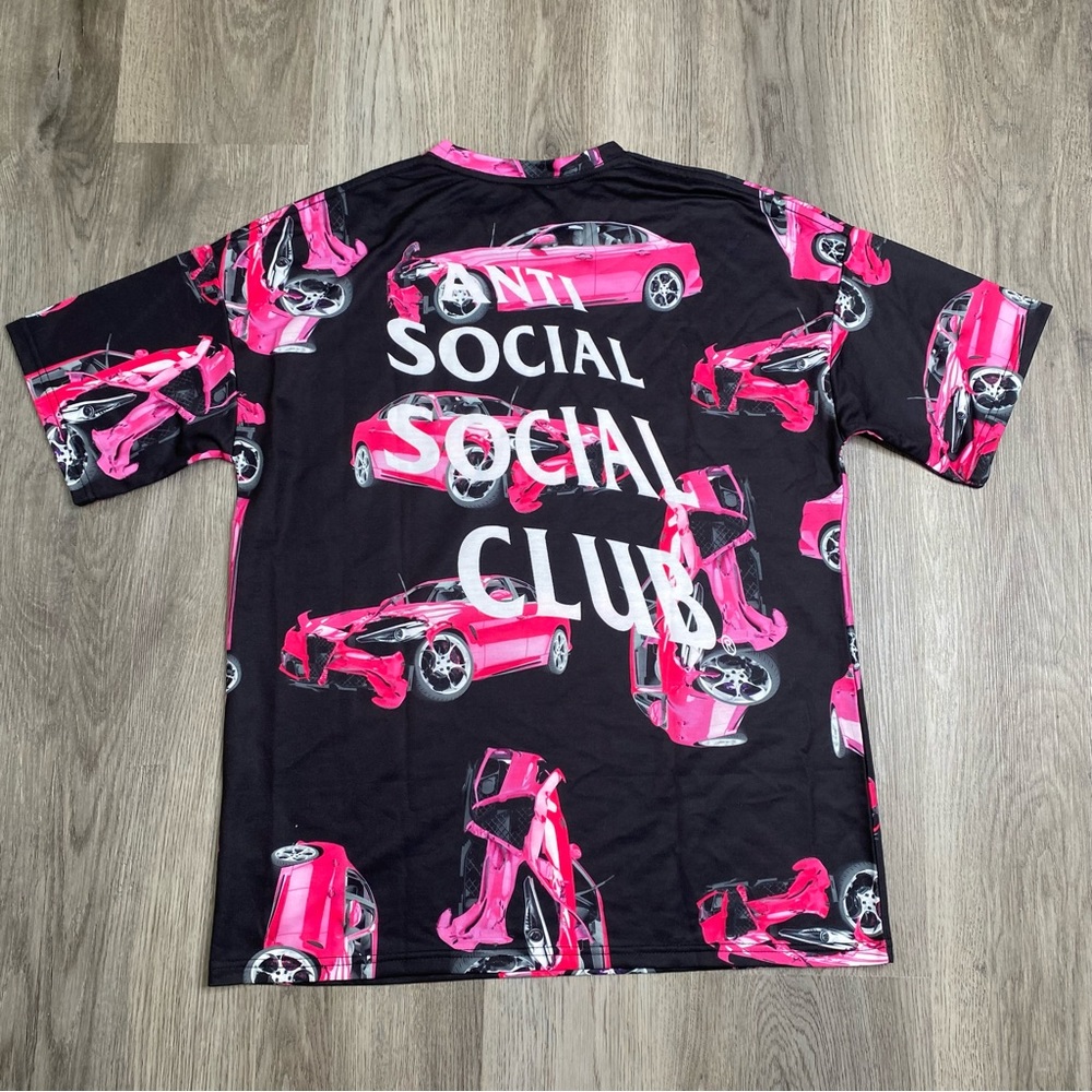 NEW Anti Social Social Club 3AM on Melrose All Over Print Pink Car Size M‎ ASSC